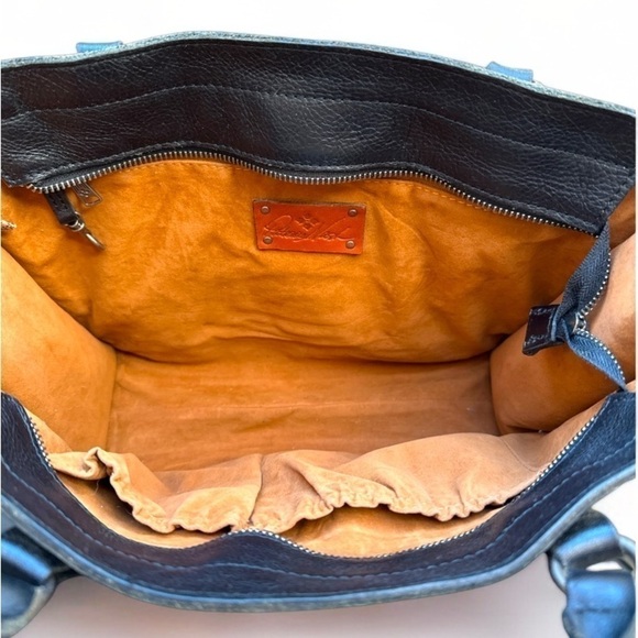 Patricia Nash Zancona Black Leather Tote | Studded Work Bag Shoulder Tote - Picture 11 of 11